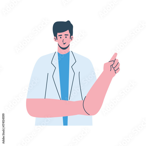 Illustration of an Doctor Explaining and pointing