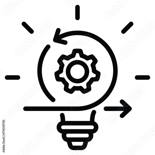 Smart Operational Agility Icon Line Vector Illustration