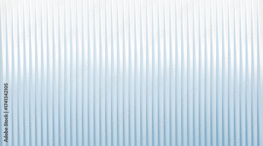 Obraz premium White and light blue ribbed glass texture with vertical lines