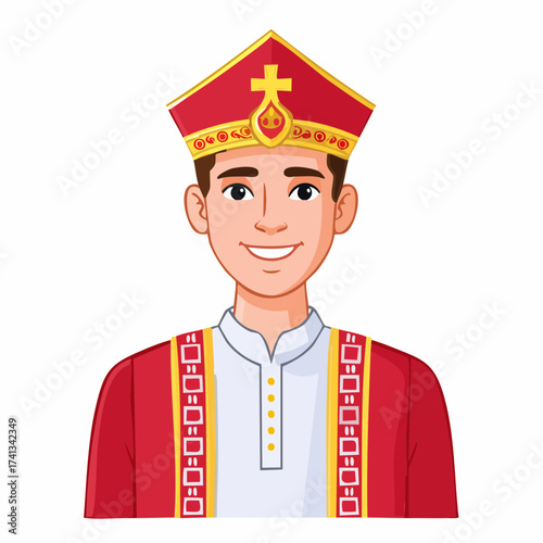 Christian bishop portrait with transparent background