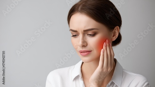 Woman s neck sore shows woman with neck affliction woman s neck sore woman s neck