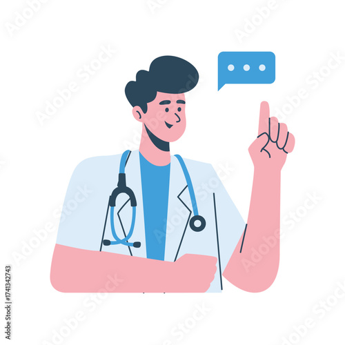Illustration of an doctor with stethoscope
