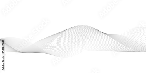 Abstract background with silver, grey and white smoky wave lines on white paper wave background. Gray and white digital technology wavy curve lines background.	