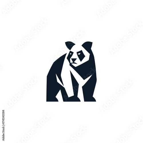Silhouette Panda Logo vector design