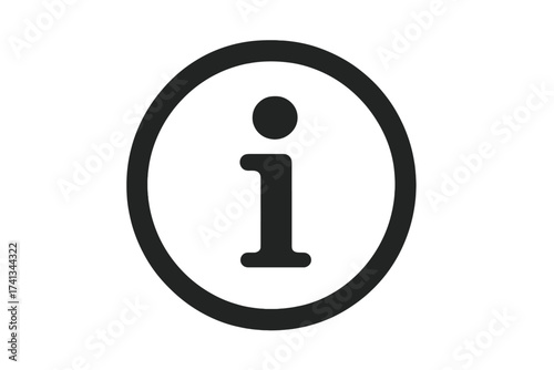 Information icon vector. Flat info symbol for web design, app, UI. Help, support, and details sign. Customer service, guide, and FAQ button. Black isolated pictogram.