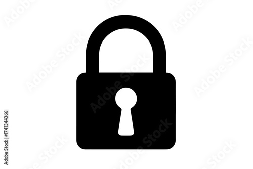 Lock icon vector illustration. Padlock symbol for security, safety, protection, and privacy. Secure login, password access, data encryption concept for web, app, UI design.
