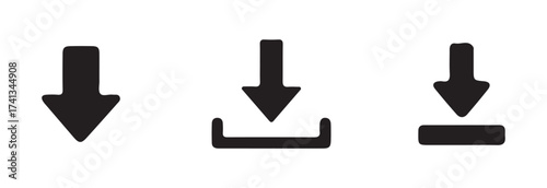 Download icon set, software download icon, save file icon, files download icons symbol,   vector illustration EPS 10.