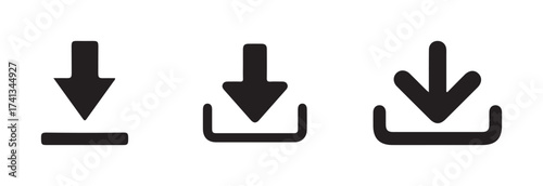 Download icon set, download button collection, download button collection, download sign and symbol, vector illustration EPS 10.