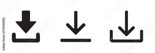 Download icon set, simple download icon isolated, arrow download symbols, download button Collection, vector illustration EPS 10.