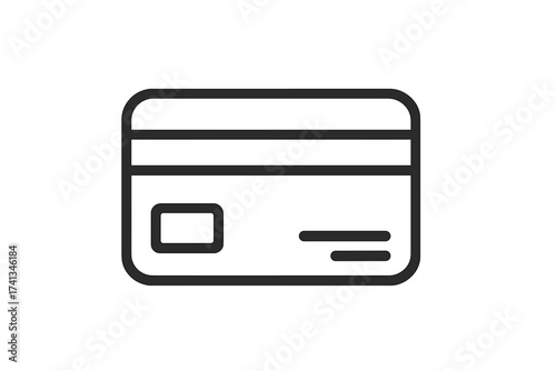 Credit card line icon. Payment method symbol. Finance, banking, money concept. E-commerce purchase. Debit card for online transaction. Secure payment pictogram for web, app, UI.