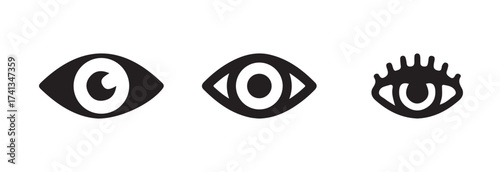 Open eyes icons, eye symbol, simple eyes collection, Minimalist eye icon, vector eye icon for visible, vector illustration EPS 10.