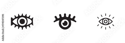 Eye icon set, medical sign symbol, eye symbol, stylized eye icon, visible icon  For app and websites  , vector illustration EPS 10.