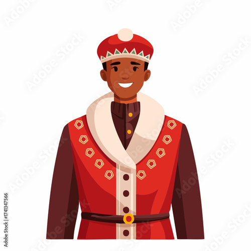 Man in regal attire with transparent background