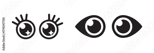 Eye icon set, eyesight symbol, simple eyes collection, visible icon symbol collection, eyes related line icons, vector illustration  EPS 10.