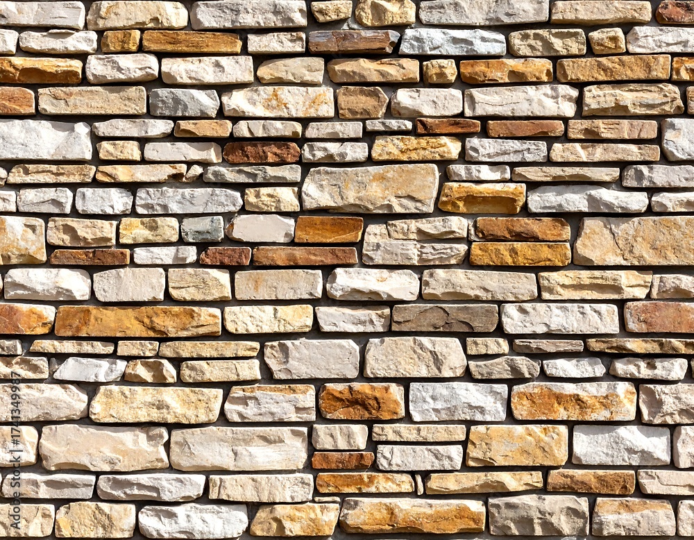 Fototapeta premium Stone wall facade, varied tones