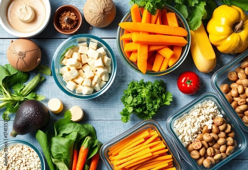 Fresh ingredients, recipe cards, meal prep kit,  delivery,  cooking