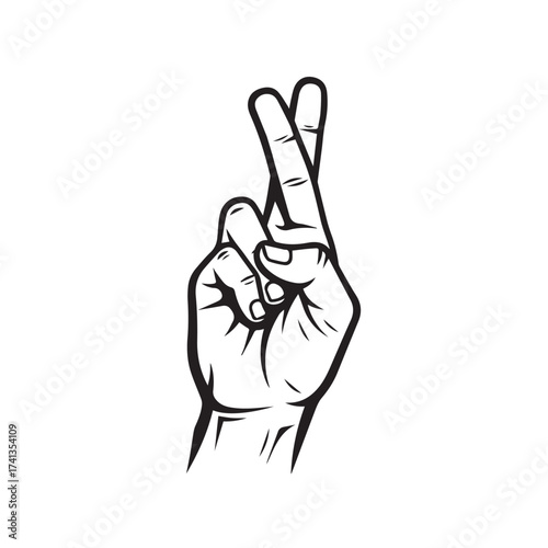 Fingers crossed hand gesture isolated on white background a symbol of hope, luck, and good fortune a reminder to stay positive and believe in the power of possibility