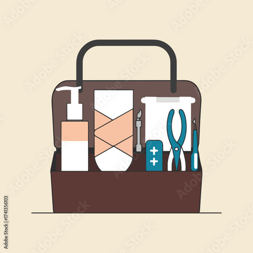 Minimalist flat vector set for International Podiatry Day featuring healthy foot icons, footprints, massage, insoles & pediatric foot care illustrations