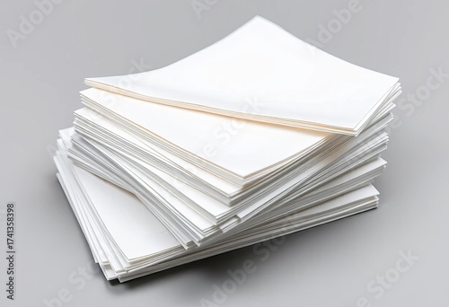 Stack of pristine white paper napkins, folded neatly, restaurant, white