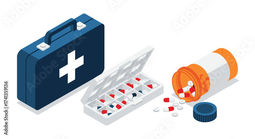 An essential first aid kit and medicine organizer to ensure safety and health on the go or in case of emergencies