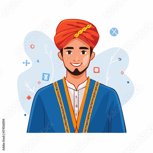 Man in traditional turban smiling portrait