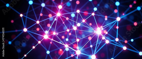 Abstract glowing network representing interconnected healthcare technology advancements,  future,   care