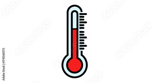 Red liquid thermometer with temperature scale.