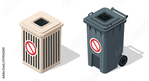 No dumping allowed with these stylish, modern trash containers for clean streets and responsible waste management in public spaces and parks
