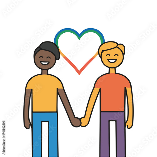 Colorful National Coming Out Day vector artwork featuring rainbow banners, heart-shaped balloons, pride symbols, diverse couples, confetti, and minimal solid color flat vector illustration