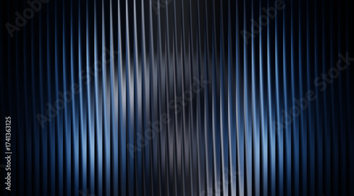 Dark abstract background with vertical lines and blue light
