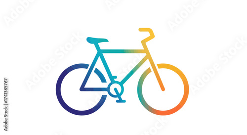 Colorful Gradient Bicycle Icon for Cycling and Transport.