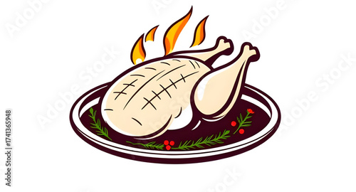 roast chicken, roasted chicken, grilled chicken, baked chicken, rotisserie chicken, whole chicken, chicken dinner, chicken meal, poultry, food icon, fast food, takeaway, restaurant food, BBQ chicken, 