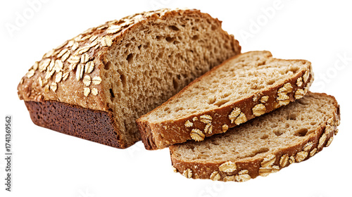 Freshly baked whole wheat bread with oats