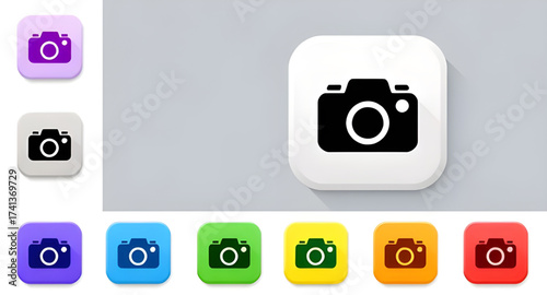 DSLR camera, mirrorless camera, vintage camera, polaroid icon, camcorder, video camera, webcam icon, GoPro camera, action camera, compact camera, point-and-shoot, camera lens, zoom lens, wide lens, te