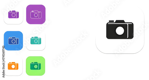 photography icon, camera icon, DSLR icon, mirrorless icon, vintage camera, polaroid icon, camcorder, video camera, webcam icon, GoPro icon, action camera, compact camera, point-and-shoot, camera lens,