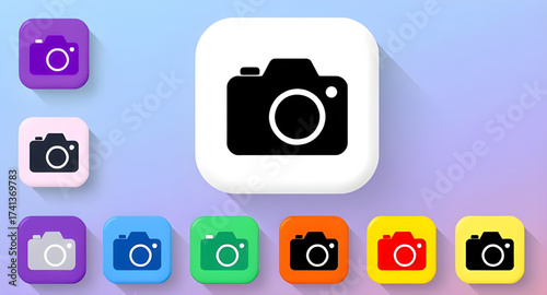 camera icon, photography icon, photo icon, DSLR icon, mirrorless icon, vintage camera, polaroid icon, camcorder, video camera, GoPro icon, compact camera, point-and-shoot, camera lens, zoom lens, wide