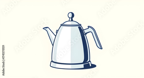 electric kettle, illustration, icon, vector, design, art, appliance, kitchen, cooking, water, hot, steam, boil, electric, household, equipment, graphic, isolated, modern, stylish, minimal, flat, reali