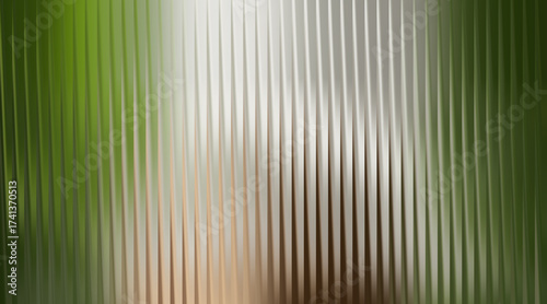 Tableau sur toile Abstract textured background with vertical ridges and green blur