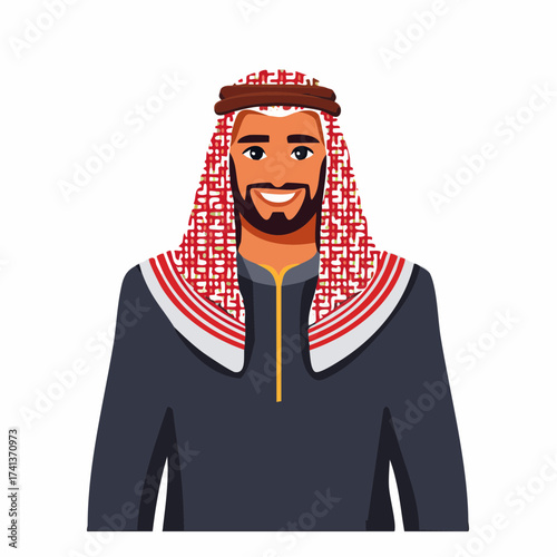 Arab man in traditional clothing with transparent background