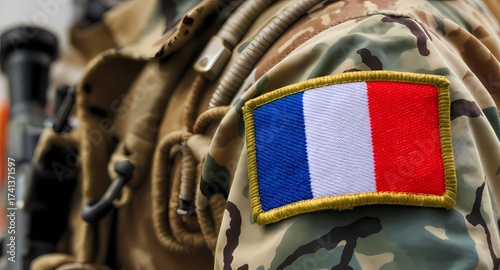 French military uniform patch france flag soldier army camouflage france pride