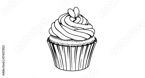 Cupcake illustration, Cupcake template, Cupcake emblem, Confectionery silhouette, Cupcake label, Cupcake pattern, Cupcake logo, Cupcake contour, Pastry icon, Cake shop logo, Bakery design, Cupcake pri