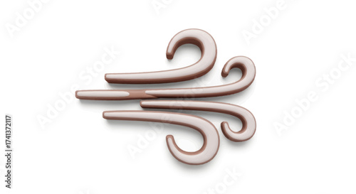 Stylized Wind Symbol with Three Curved Lines Representing Airflow.