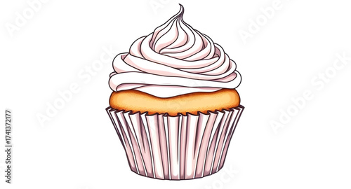 cupcake with cream, cupcake topping, cupcake with sprinkles, cupcake bakery vector, pastry shop icon, cute dessert illustration, cake icon, small cake vector, cupcake outline, sweet bakery symbol, cup