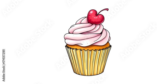 cupcake design, bakery shop logo, sweet food icon, cupcake with cream, cupcake topping, cupcake with sprinkles, cupcake bakery vector, pastry shop icon, cute dessert illustration, cake icon, small cak