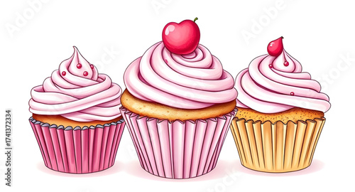 vector illustration of cupcakes