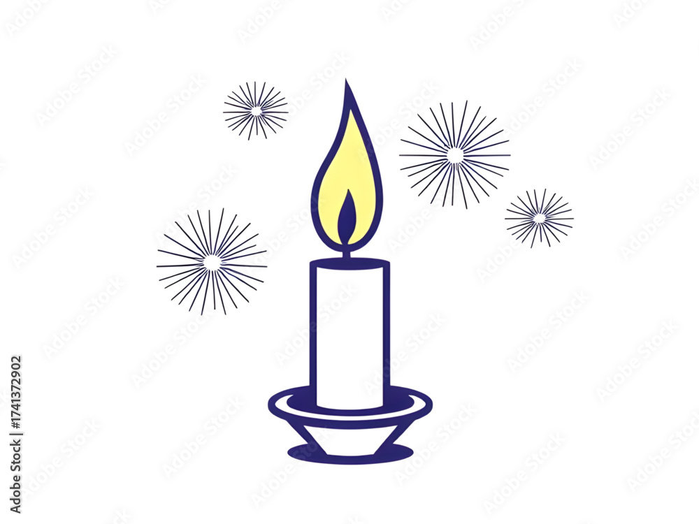 Fototapeta premium simple candle drawing, church candle icon, elegant candle silhouette, peace candle vector, festival candle art, candlelight vigil icon, decorative candle shape, warm light candle vector, candle silhou