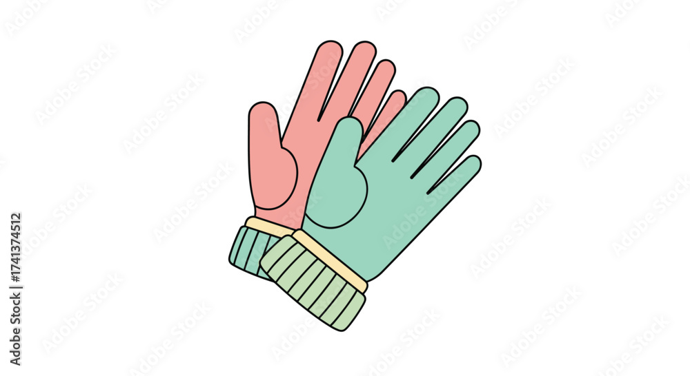 Fototapeta premium Warm winter gloves for keeping hands cozy and protected.