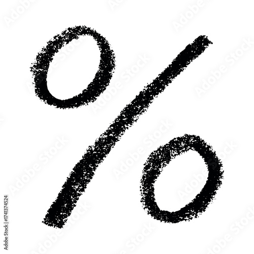 Hand drawn percentage symbol clipart Percent doodle Discount voucher sign Income tax Single element for design