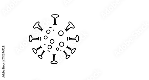 virus concept, infection awareness, contagious germ, viral structure, healthcare research art, pandemic design
