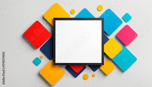 empty black square frame su...
